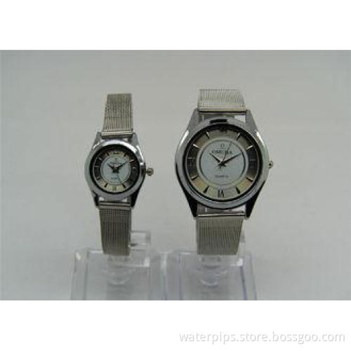 Japanese analog quartz Couples Watches Set steel ribbon str